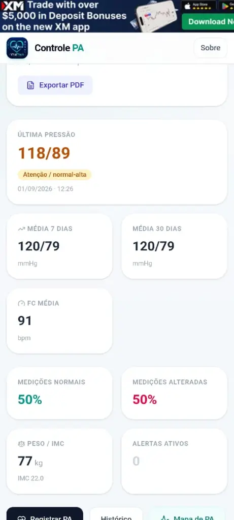 vTrack: Controle de Pressão